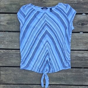 Blue Chevron Short Sleeve Top